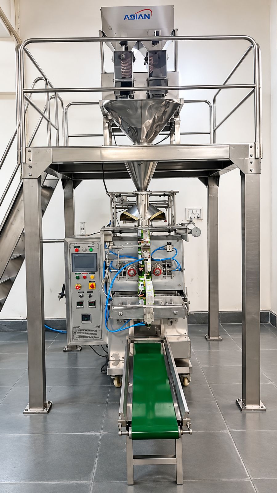 Collar Type Packing Machine with Cup Filler & Compressor