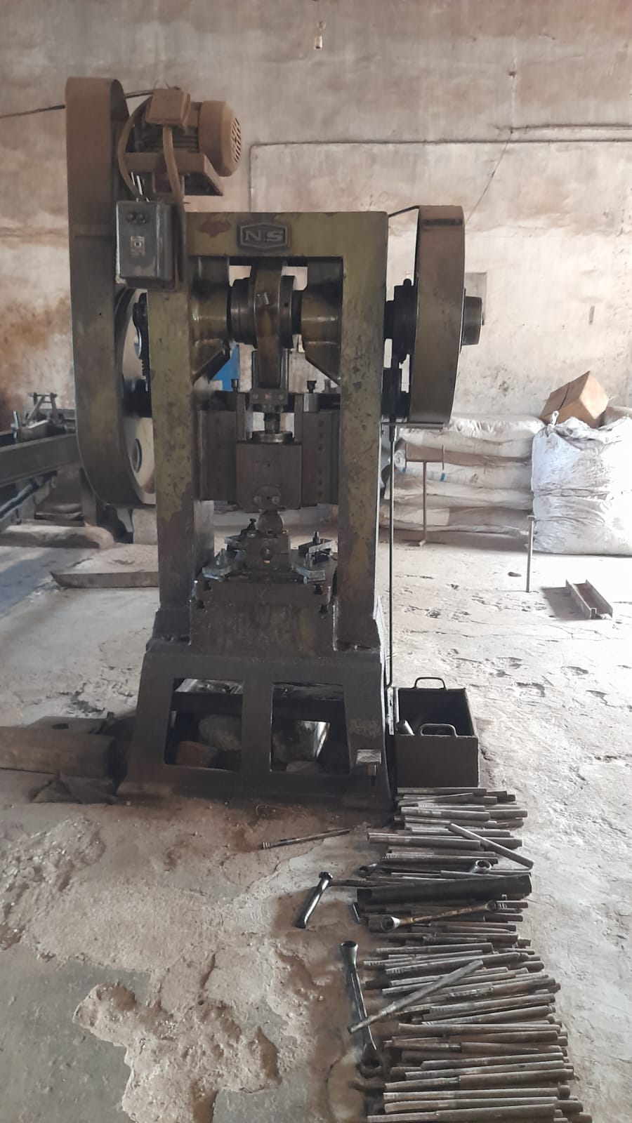 Complete Running Forging & Bar Drawing Manufacturing Unit for Sale - 150-ton forging machine + 40-mm bar drawing machine + 50-ton power press + complete zinc unit + lathes + dyes