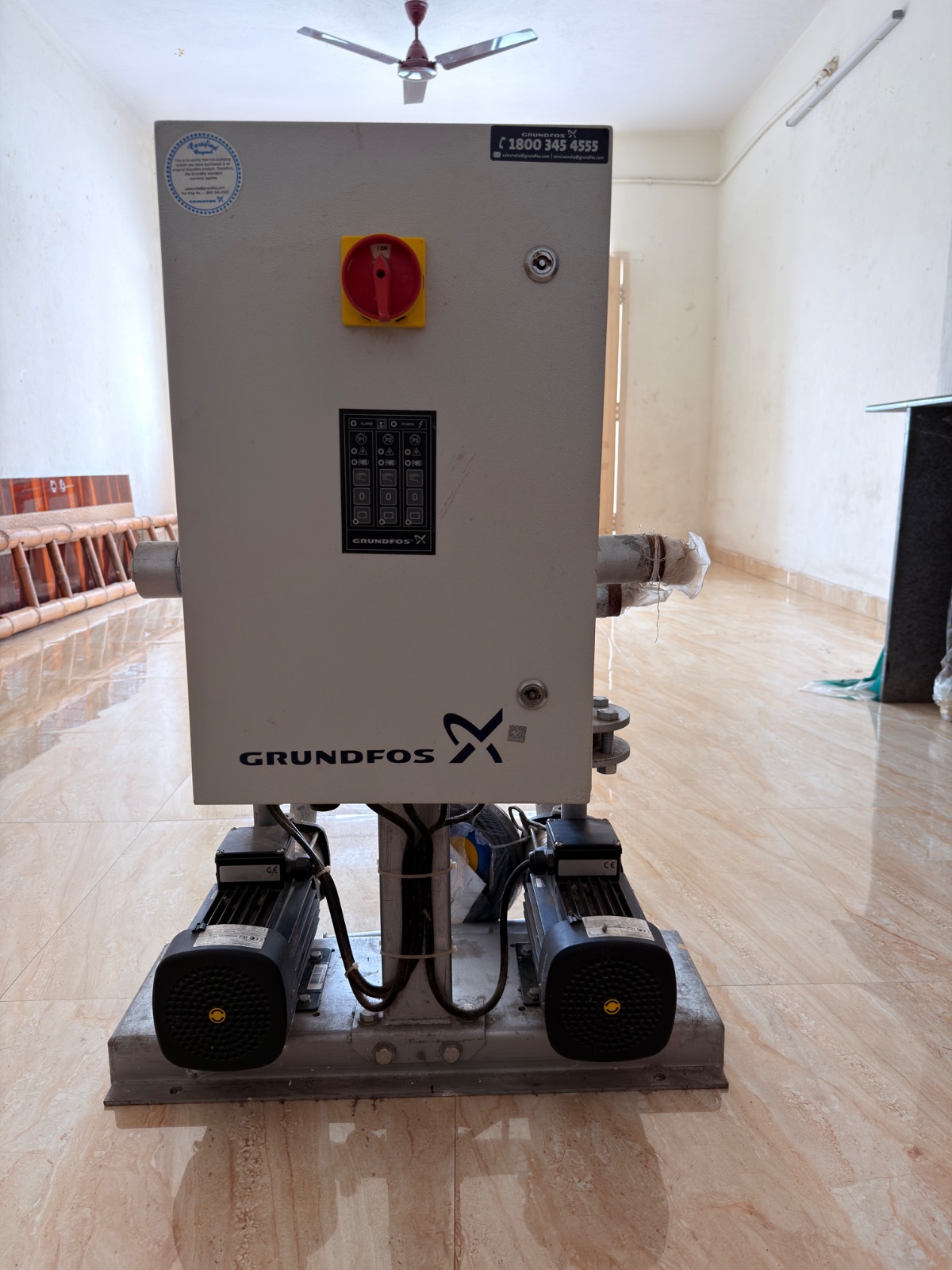 Grundfos IE2 twin pump water booster