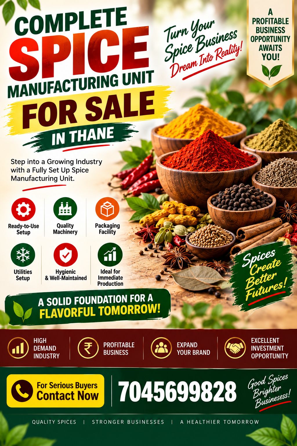 A Complete Spice Manufacturing unit for Sale