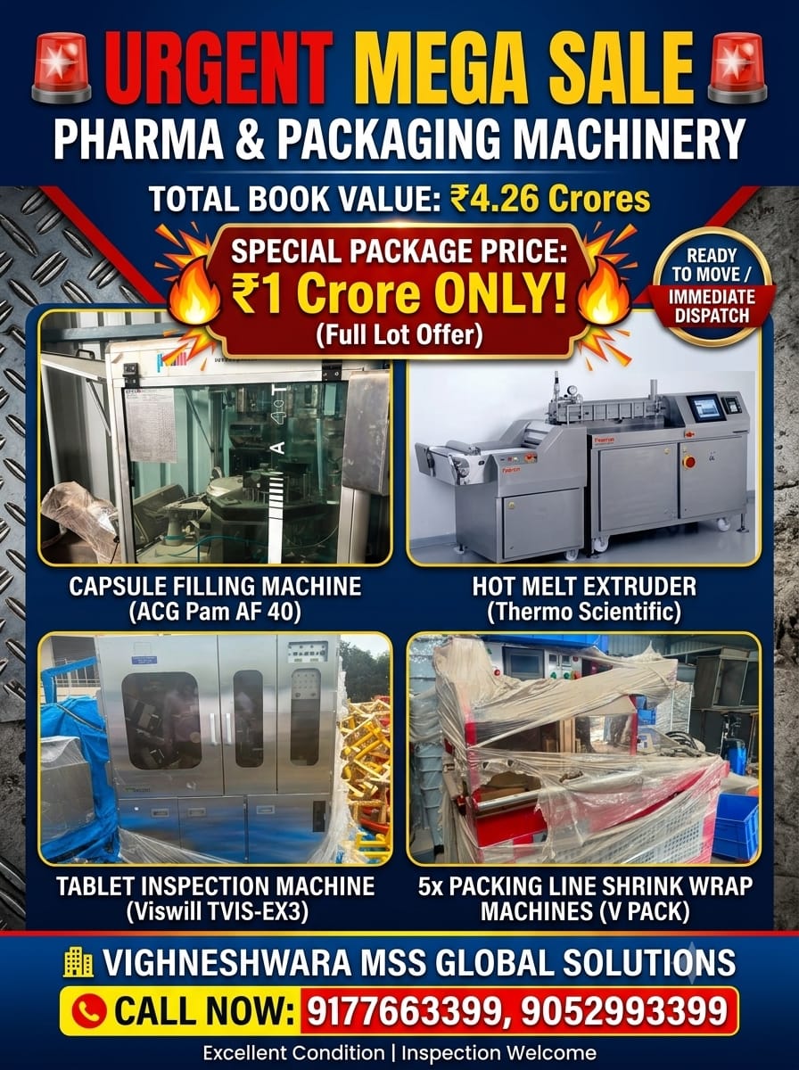 URGENT SALE – USED & NEW PHARMACEUTICAL MACHINERY LOT | COATING, CAPSULE FILLING, HOT MELT EXTRUDER, ROLL COMPACTOR & PACKAGING MACHINES** 2